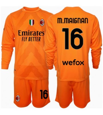 AC Milan Mike Maignan #16 Brankář Venkovní dres komplet pro Děti 2024-25 Dlouhým Rukávem (+ Krátké kalhoty)